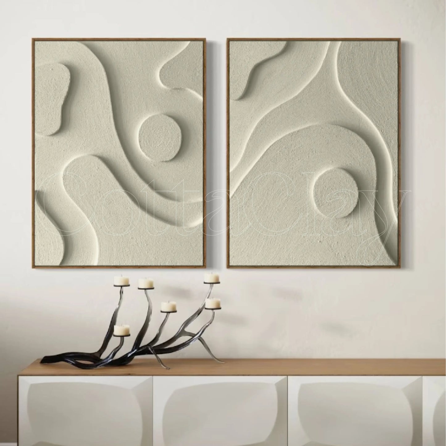 Pack 2 Tableaux Abstrait 3D - Sunshine Waves